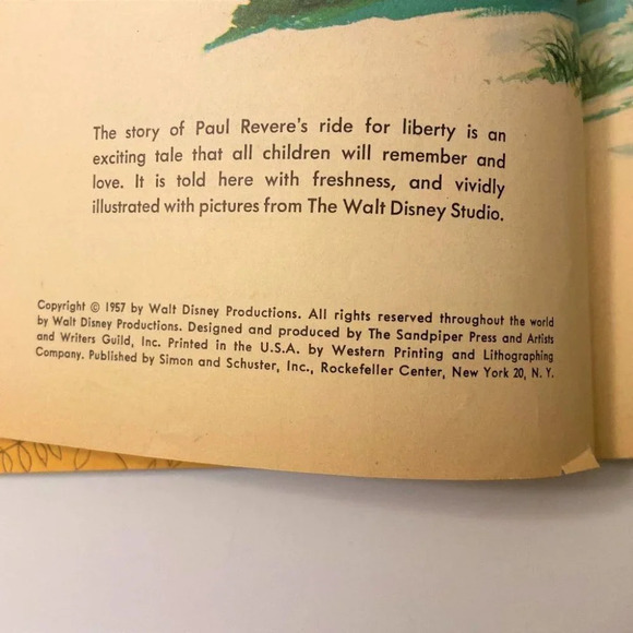 Vintage Walt Disney's Paul Revere #D64 A Little Golden Book A First Edition 1957 - Picture 4 of 7